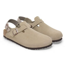 Load image into Gallery viewer, BIRKENSTOCK TOKIO WOMENS TAUPE SUEDE