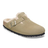 BIRKENSTOCK BOSTON SHEARLING TAUPE SUEDE