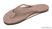 Load image into Gallery viewer, RAINBOW SANDALS FLIRTY BRAIDY SINGLE LAYER 1/2" NARROW STRAP DARK BROWN