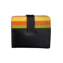 Load image into Gallery viewer, ILI NEW YORK 7301 BI-FOLD LEATHER CREDIT CARD WALLET BLACK BRIGHTS