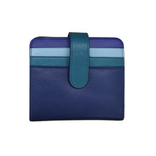 Load image into Gallery viewer, ILI NEW YORK 7301 BI-FOLD LEATHER CREDIT CARD WALLET DENIM MULTI
