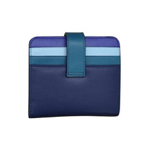 Load image into Gallery viewer, ILI NEW YORK 7301 BI-FOLD LEATHER CREDIT CARD WALLET DENIM MULTI
