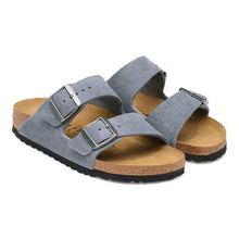 Load image into Gallery viewer, BIRKENSTOCK ARIZONA STONE BLUE SUEDE NARROW