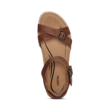 Load image into Gallery viewer, AETREX PAULA PLATFORM WEDGE SANDAL WALNUT