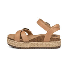 Load image into Gallery viewer, AETREX PAULA PLATFORM WEDGE SANDAL CAMEL