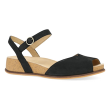 Load image into Gallery viewer, Cass Black Nubuck Sandal Dansko