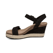 Load image into Gallery viewer, AETREX SYDNEY ESPADRILLE WEDGE BLACK SUEDE