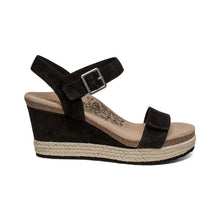 Load image into Gallery viewer, AETREX SYDNEY ESPADRILLE WEDGE BLACK SUEDE