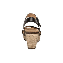 Load image into Gallery viewer, AETREX SYDNEY ESPADRILLE WEDGE BLACK LEATHER