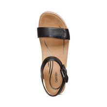 Load image into Gallery viewer, AETREX SYDNEY ESPADRILLE WEDGE BLACK LEATHER