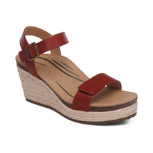 Load image into Gallery viewer, AETREX SYDNEY ESPADRILLE WEDGE RED
