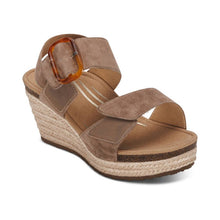 Load image into Gallery viewer, AETREX ASHLEY PLATFORM WEDGE SANDAL TAUPE
