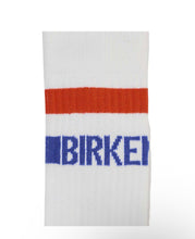 Load image into Gallery viewer, BIRKENSTOCK COTTON CREW STRIPE SOCK RED AND BLUE