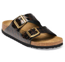 Load image into Gallery viewer, BIRKENSTOCK ARIZONA EMBOSSED ANIMAL BLACK