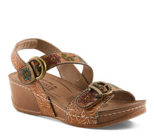 Load image into Gallery viewer, L'ARTISTE BY SPRING STEP GOTTAGET WEDGE TAN MULTI