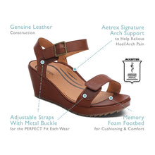 Load image into Gallery viewer, AETREX ANDREA WEDGE SANDAL BLACK