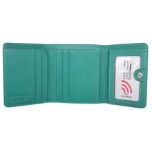 Load image into Gallery viewer, ILI NEWYORK HAIRCALF TRIFOLD WALLET TURQUOISE