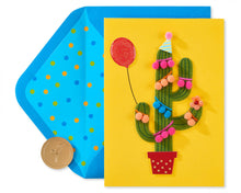 Load image into Gallery viewer, PAPYRUS GREETING CARD POM POM CACTUS