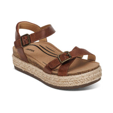 Load image into Gallery viewer, Paula Walnut Leather Sandal Aetrex