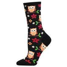 Load image into Gallery viewer, SOCKSMITH WOMENS NIGHT OWL BLACK