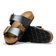 Load image into Gallery viewer, BIRKENSTOCK SYDNEY LUXE NARROW METALLIC BLACK