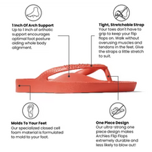 Load image into Gallery viewer, ARCHIES FOOTWEAR FLIP FLOPS CORAL (UNISEX)