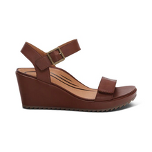 Load image into Gallery viewer, AETREX ANDREA WEDGE SANDAL WALNUT