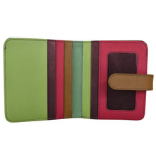 Load image into Gallery viewer, ILI NEW YORK 7301 BI-FOLD LEATHER CREDIT CARD WALLET SAGE MULTI