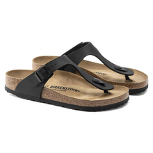 Load image into Gallery viewer, BIRKENSTOCK GIZEH BLACK BIRKO-FLOR