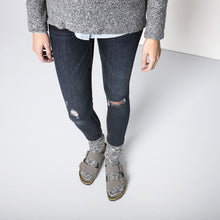 Load image into Gallery viewer, BIRKENSTOCK WOMENS COTTON SLUB SOCK BLACK