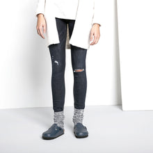 Load image into Gallery viewer, BIRKENSTOCK WOMENS COTTON SLUB SOCK BLUE