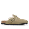 BIRKENSTOCK BOSTON SHEARLING TAUPE SUEDE