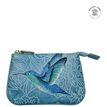 Load image into Gallery viewer, ANUSCHKA 1107 ZIP POUCH TOOLED BIRDS SKY
