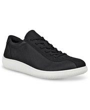 Load image into Gallery viewer, ECCO SOFT ZERO WOMENS LEATHER SNEAKER BLACK

