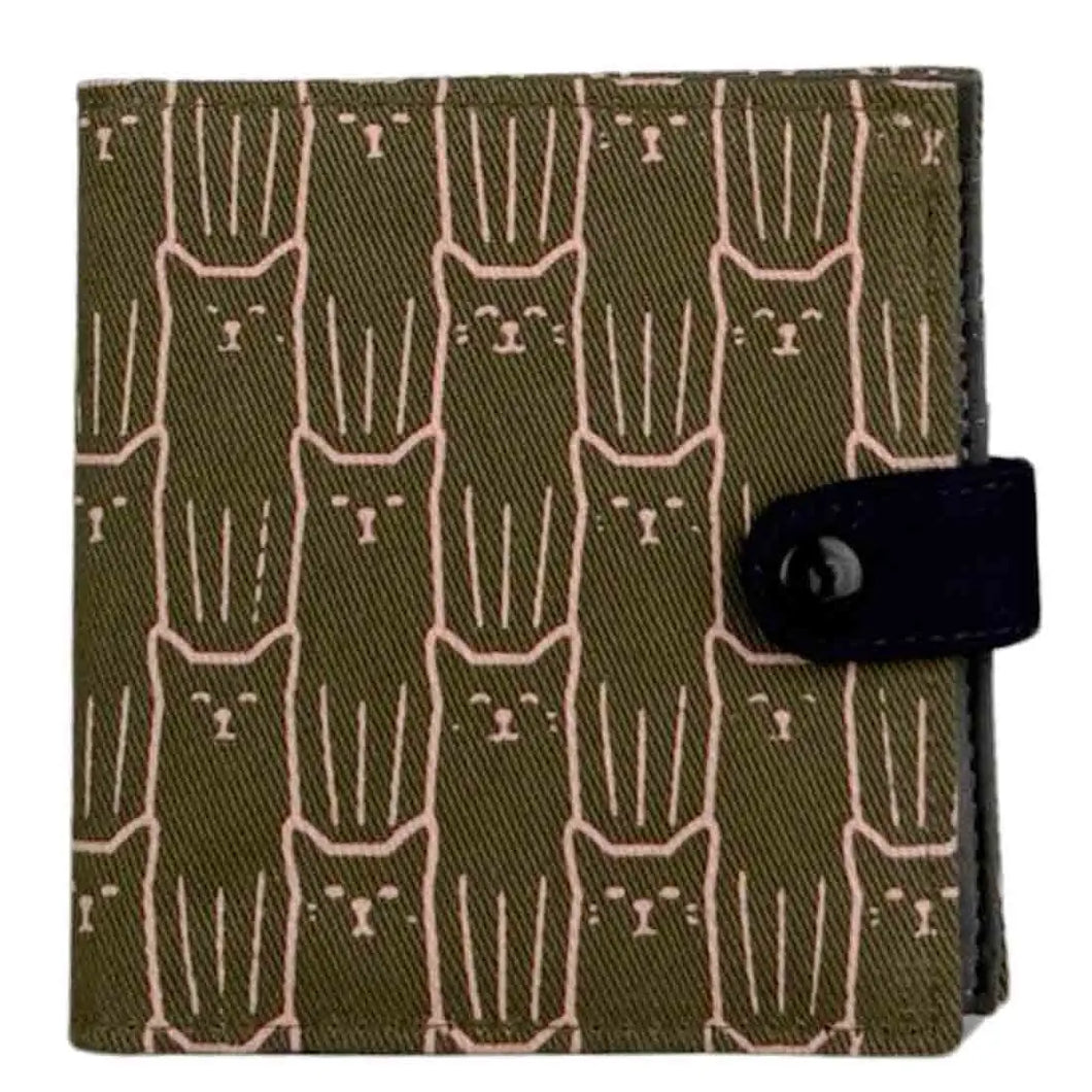 MALIA DESIGNS SQUARE CAT WALLET ARMY GREEN
