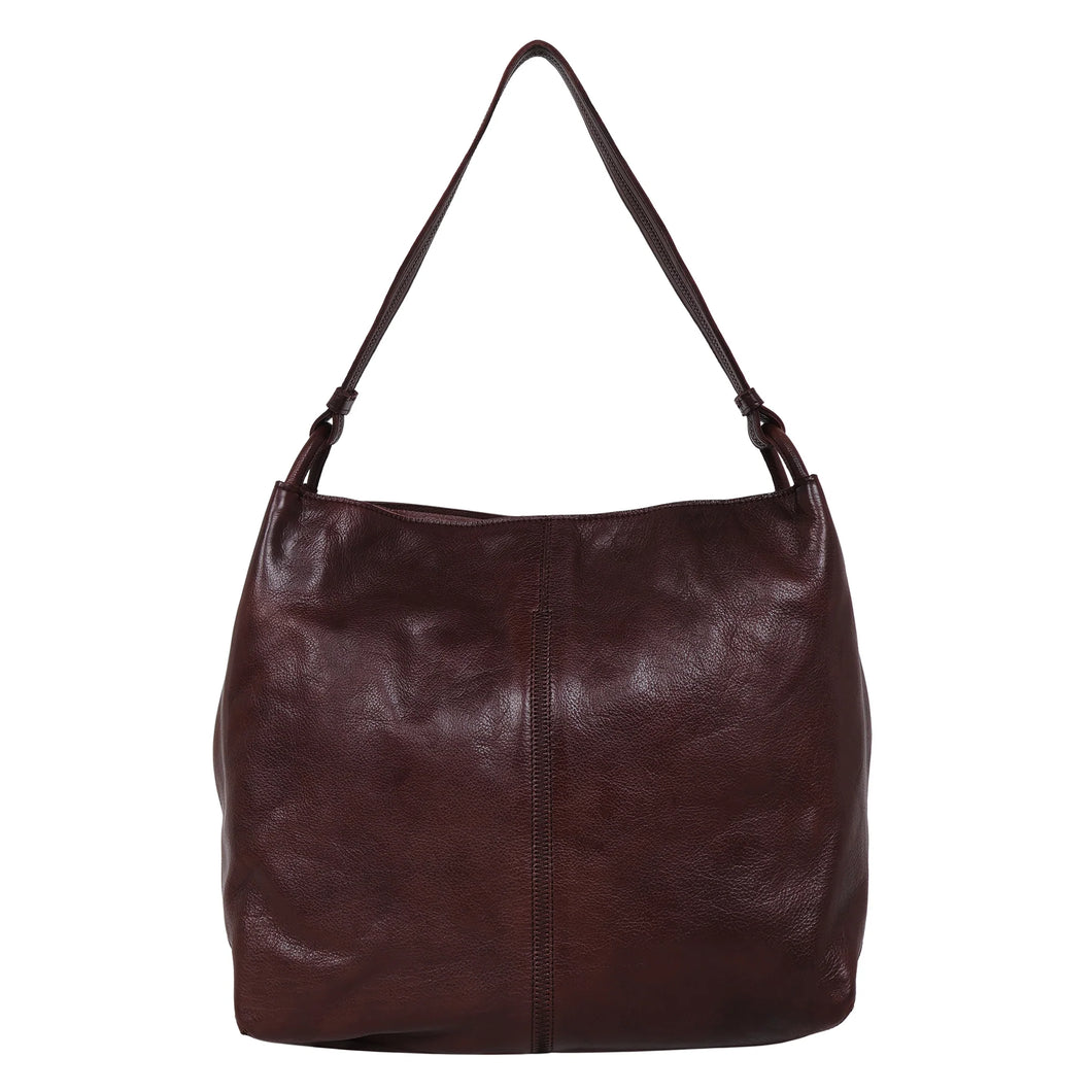 LATICO LEATHERS LYONS SHOULDER BAG BROWN (SALE 20% OFF)