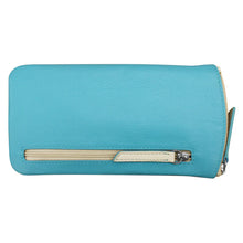 Load image into Gallery viewer, ILI NEW YORK LEATHER EYEGLASS CASE AEGEAN BLUE/BONE
