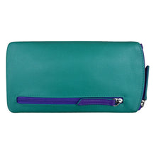 Load image into Gallery viewer, ILI NEW YORK LEATHER EYEGLASS CASE AQUA/COBALT
