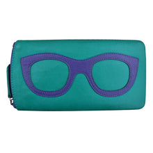 Load image into Gallery viewer, ILI NEW YORK LEATHER EYEGLASS CASE AQUA/COBALT
