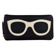 Load image into Gallery viewer, ILI NEW YORK LEATHER EYEGLASS CASE BLACK/BONE/RED
