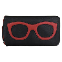 Load image into Gallery viewer, ILI NEW YORK LEATHER EYEGLASS CASE BLACK/RED

