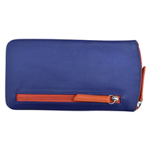 Load image into Gallery viewer, ILI NEW YORK LEATHER EYEGLASS CASE COBALT/ORANGE
