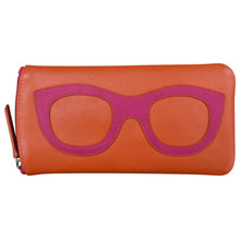 Load image into Gallery viewer, ILI NEW YORK LEATHER EYEGLASS CASE ORANGE/INDIAN PINK
