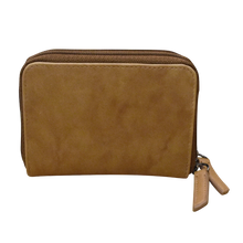 Load image into Gallery viewer, ILI NEW YORK 6714 DOUBLE ZIP CARD HOLDER ANTIQUE SADDLE
