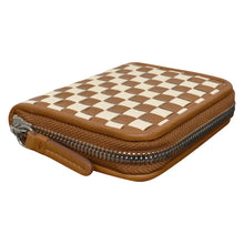 Load image into Gallery viewer, ILI NEW YORK 7104 ZIP AROUND WALLET SADDLE/STONE
