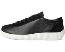 Load image into Gallery viewer, ECCO SOFT ZERO WOMENS LEATHER SNEAKER BLACK

