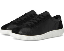 Load image into Gallery viewer, ECCO SOFT ZERO WOMENS LEATHER SNEAKER BLACK
