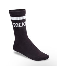 Load image into Gallery viewer, BIRKENSTOCK COTTON CREW STRIPE SOCKS BLACK AND WHITE
