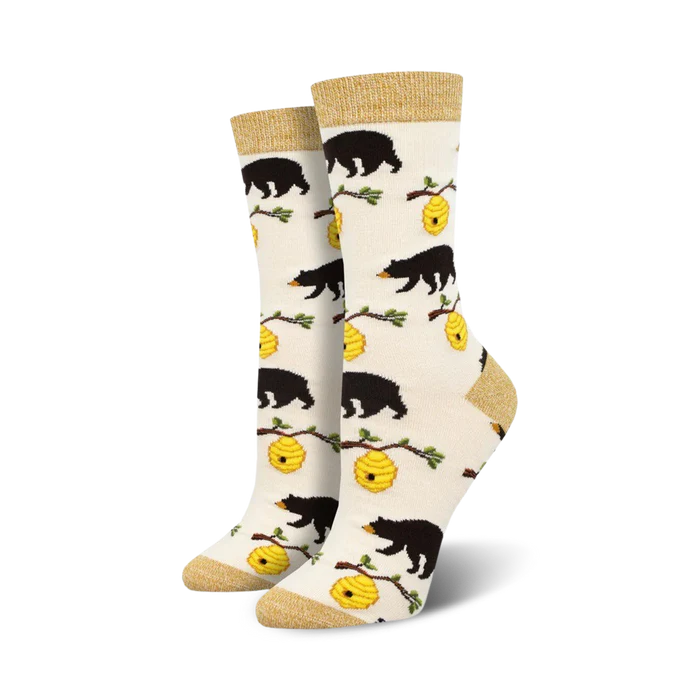 SOCKSMITH BEARS AND BEES WHITE
