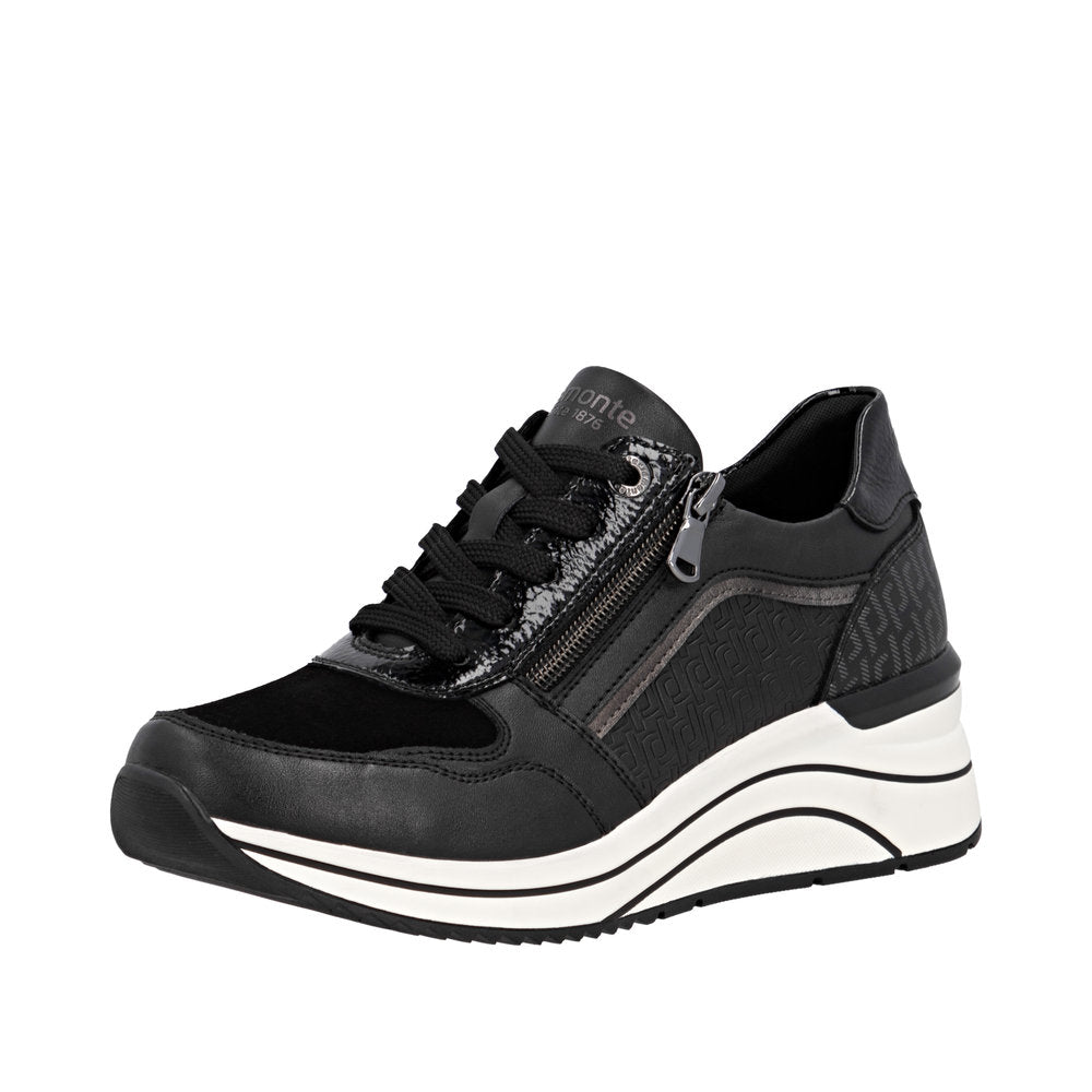 REMONTE DOT16 WEDGE SNEAKER BLACK